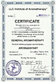 Сертификат по курсу обащая ароматерапия Аромадистант на русском языке