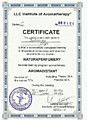 Сертификат по курсу натуропарфюмерия Аромадистант на английском языке